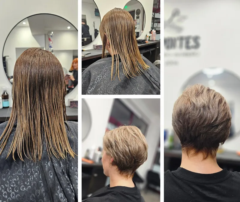 Transformação de cabelo longo para curto
